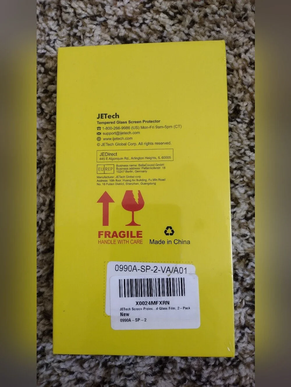 JETech Yellow Tempered Glass Screen Protector for iPhone 8 Plus/7 Plus